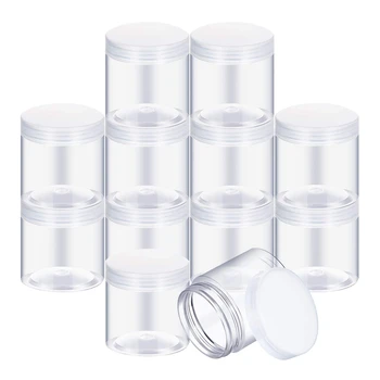 

Big deal Empty 12-Pack Transparent Plastic Storage Spice Jar Wide Mouth Plastic Container with Lid for Beauty Products DIY