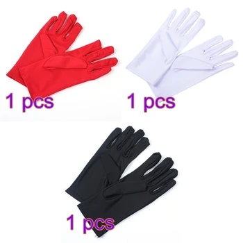 

1 Pair of Gloves New Womens Ladies Bride Wedding Wrist Short Gloves Party Driving Stretch Satin Solid Colors In Wedding