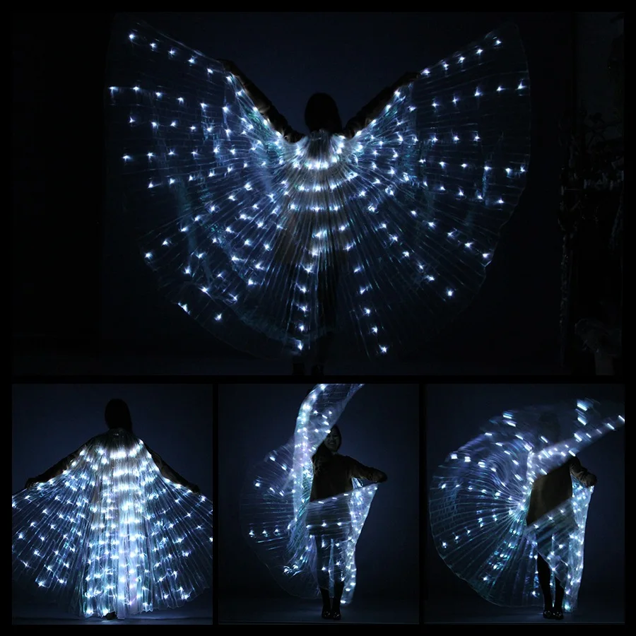 

Halloween LED glowing wings dance wings belly dance costume female butterfly wings LED glowing color dance cloak