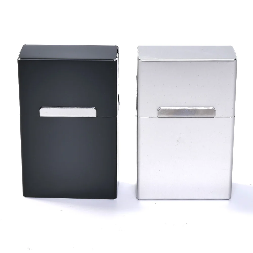 

Hot New 1PCS Magnetic King Size Metal Aluminum Pocket Cigarette Cigar Tobacco Box Case Holder 9.2cm*6cm*2.7cm