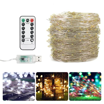 5M 10M Led Vakantie Verlichting Usb Fairy Lights Slaapkamer Decor Voor Wedding Party Kerst Decoratie Led String Lights met Remot