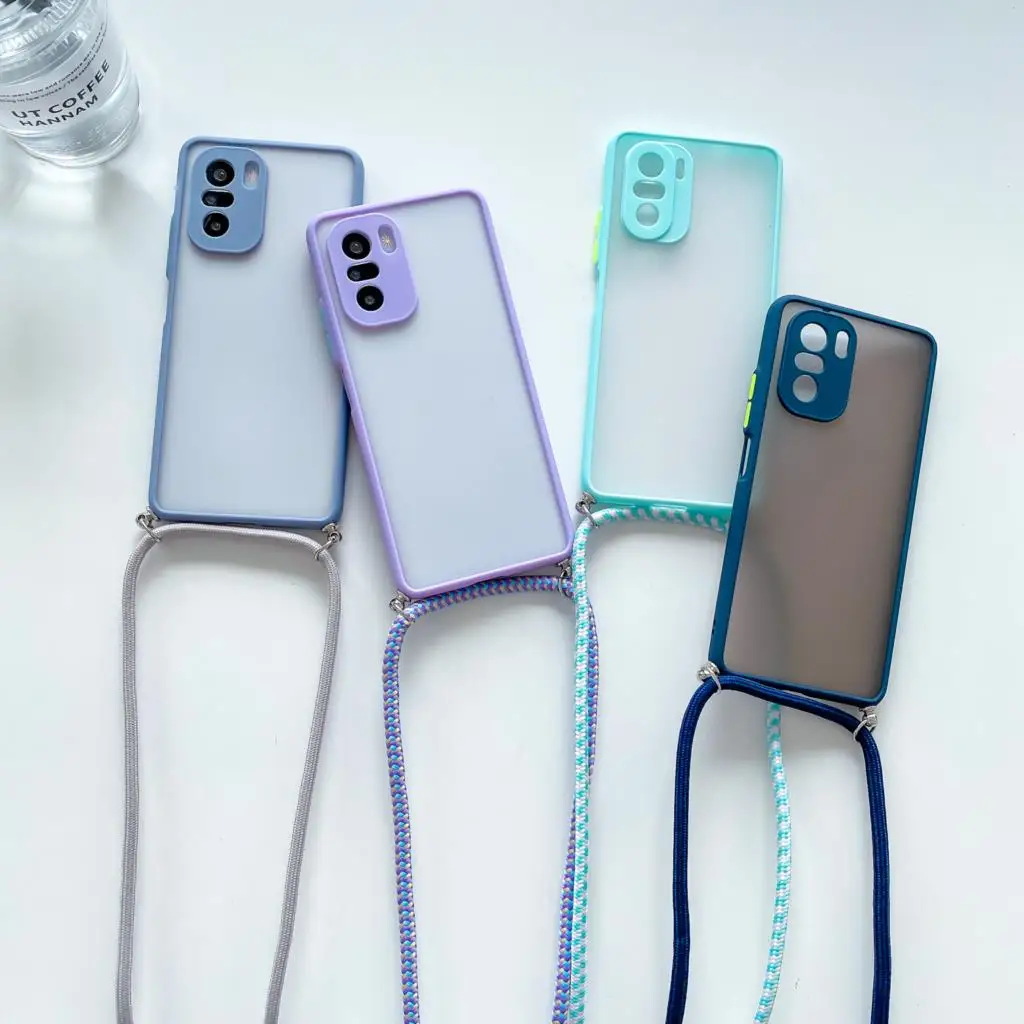 Hang Neck Strap Crossbody Lanyard Case For Xiaomi Redmi Note 10 8 9 Pro 7 10S 9T 9C Mi 11 11T Lite 10T POCO X3 NFC M3 F3 Cover