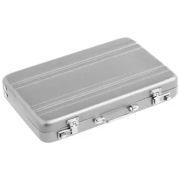 

Aluminum password box Card Case Mini suitcase Password briefcase Silver