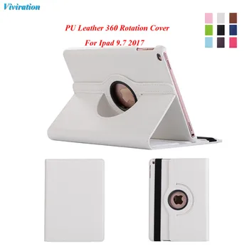 

Litchi Grain PU Leather Case 360 Degree Rotating Stand Smart Cover For iPad 9.7 2017 2018 A1822 For iPad Air 2/iPad 6 Case Cover