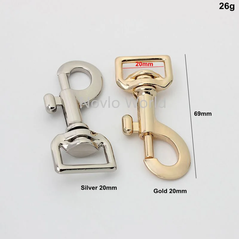 Nolvo World 20pcs 20-25-33-38-50mm Metal Swivel Lobster Clasp Seat Belt Buckle Clip Snap Hook For Dog Pet Leash Hardware