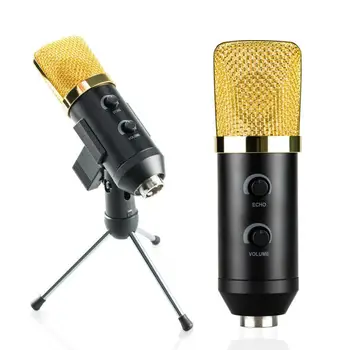 

Wired Microphone USB Condenser Studio Chatting Singing Recording Mic with Stand Protable Public KTV Karaoke Recording