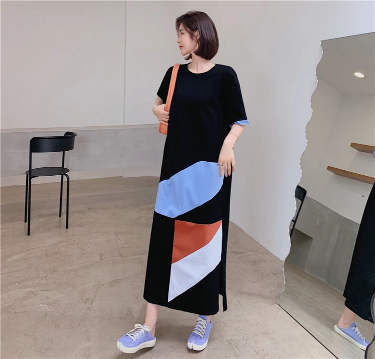 New 2020 Fashion streetwear letter words print maxi long dress boho beach sundress vestidos zomerjurk dames