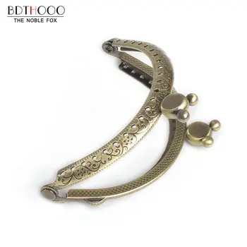 

10pcs/lot 8.5cm Metal Purse Frame Handle for Clutch Bag Handbag Accessories Making Kiss Clasp Lock Antique Bronze Bags Hardware