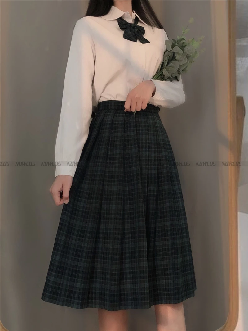 [Sandwich seaweed] Student JK Uniform Long Plaid Skirt Genuine Premium Grade Preppy Style Skirt Full set Autumn Winter Suits japanese school uniform japanese schoolgirl skirt