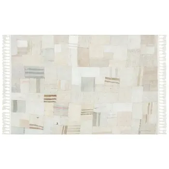 

Handmade Beige Vintage Overdyed Patchwork Area Rug 121x182 Cm-3'12''X5'12''