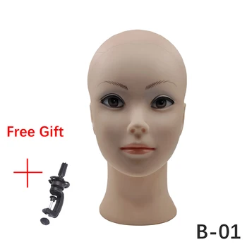 

Pvc Training Head Without Hair For Making Wig Hat Display Cosmetology Manikin Head Female Dolls Bald Training Head