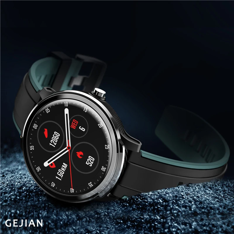GEJIAN Новые смарт-часы IP68 Водонепроницаемые 1,3 дюймов полный сенсорный круглый экран gps кислород крови мужские спортивные часы для Android IOS