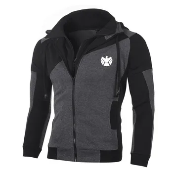 

Men's New Hoodie Aegean agent SHIELD Personality Color Double Zip Hooded Cardigan Slim Fitting