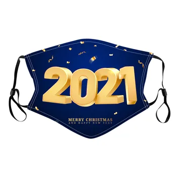 

2021 Happy New Years Adult Mask Washable Reusable Pollution Cover Face Masks Fashionable Breathable Earloop Mask Mаска Masque