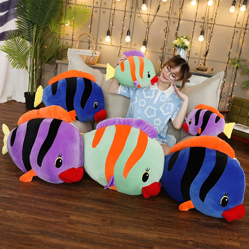 Милый СОФТ цветные Тропические рыбы peluche мягкие игрушки животные Подушка-холдинг