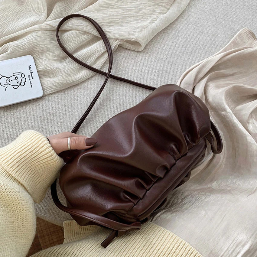 

Solid Color Elegant Crossbody Bags For Women 2020 Small Clutch Female Party Handbags Purses Lady Shoulder Messenger Bag coffee