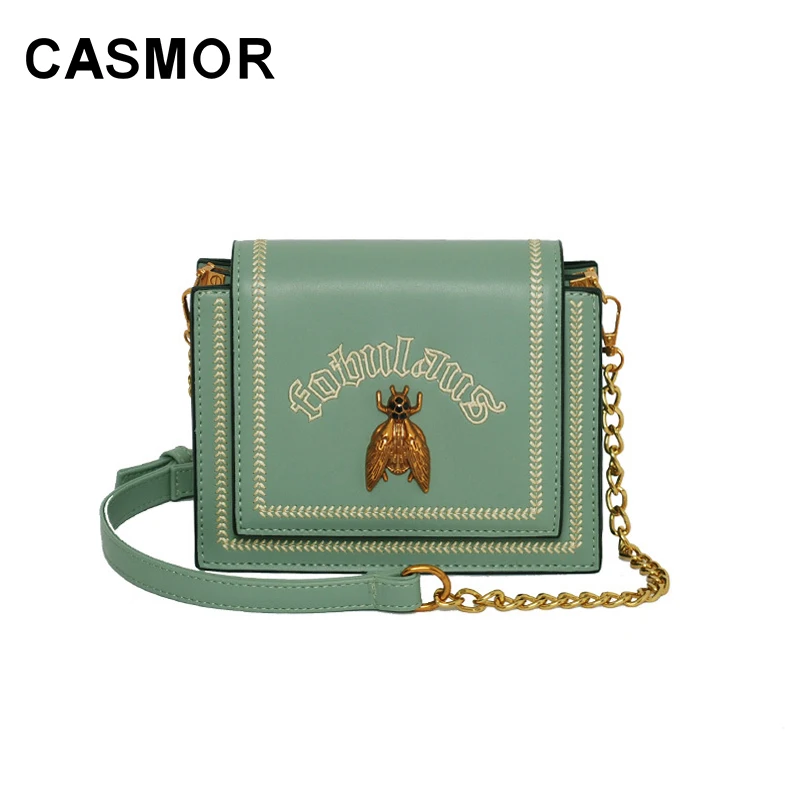 

CASMOR 2019 Women Fashion Mini Shoulder Bag Famous Brands Designer Leather Little Bee Handbag Female Small Flap Messenger Bag
