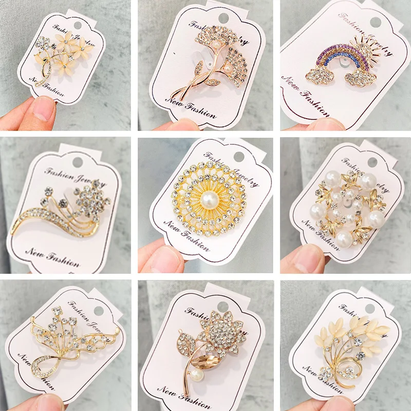 DoreenBeads Fashion Pin Brooches Branch Gold White Imitation Pearl Clean Rhineston Delicate Party Daily Jewelry Charms Gift 1PC | Украшения