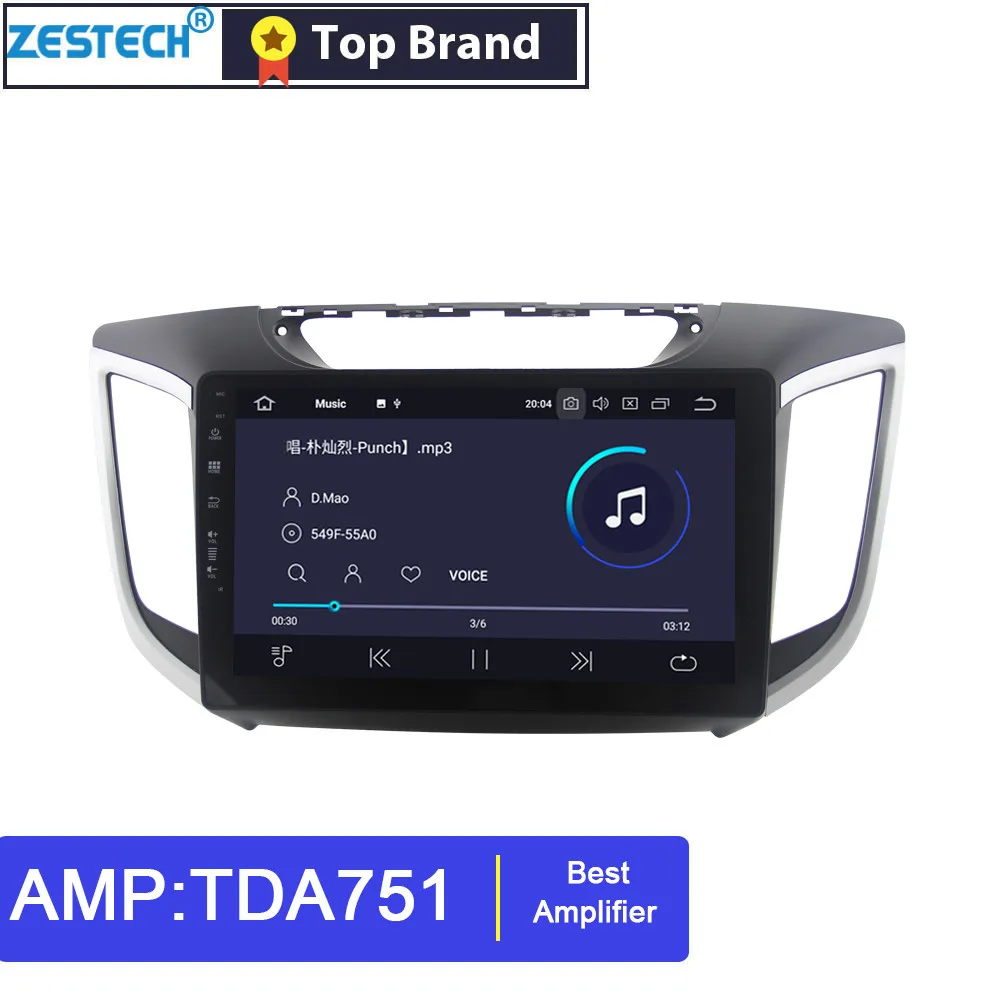 Cheap ZESTECH Android 9.0 1din car radio dvd For Hyundai ix 25 / Creta 2015 - 2018 Car DVD Player auto Radio GPS Navigation multimedia 2