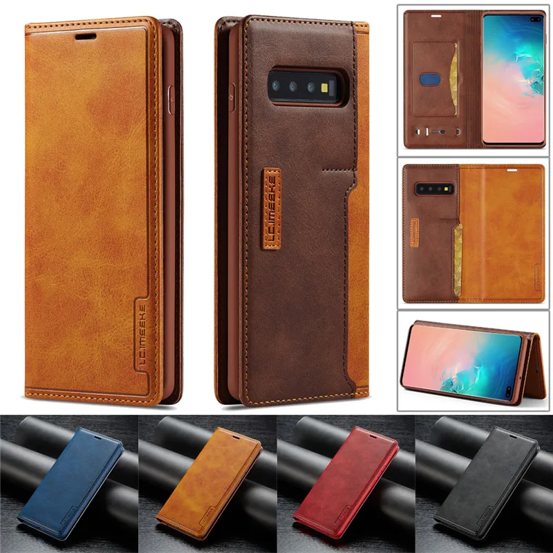 Роскошный Ультратонкий кожаный чехол-книжка для Samsung Galaxy S10 E plus S20 Ultra S8 S9 Note10 pro