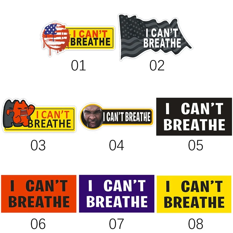 

1 Pcs Black Lives Matter I Can't Breathe Sticker Motorcycle Body Car Window Bumper Decals Waterproof Vinyl Sticker Car-Styling
