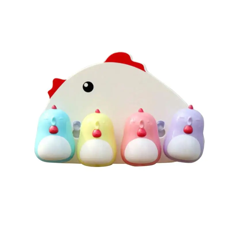 

Wall-Mounted Toothbrush Holder Suction Cup-Type Cartoon Hen Chicken Brushing Rack Punch-Free Toothbrush Organizer Storage