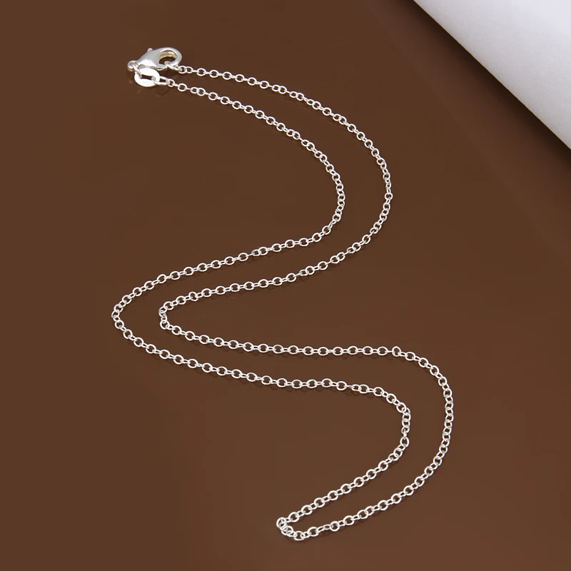 1 PCS 925 Sterling Silver 16/18/20/22/24 inch Length 1MM Rolo Chain Fashion Necklace Fine Jewelry gold necklace