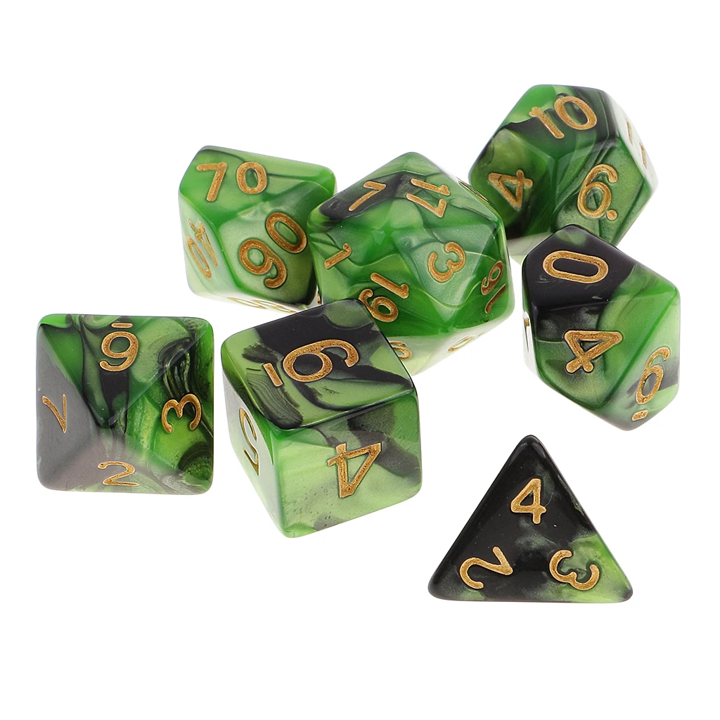 7 Pieces Dice Set D20 D12 D10 D8 D6 D4 for DND RPG Board Game Board Game Dice Party Gambling Dices Game Digital Dices