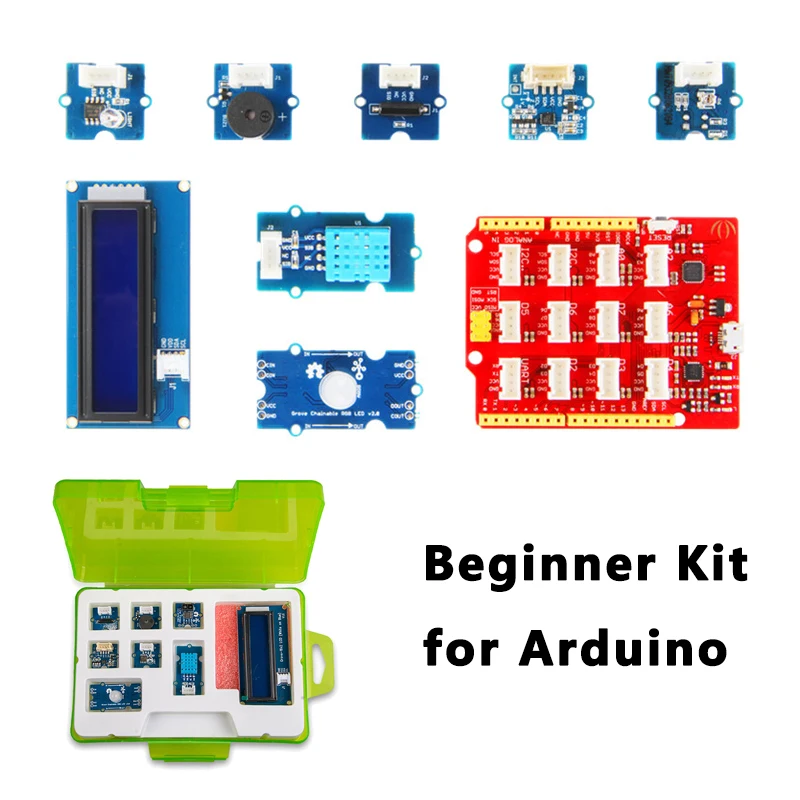 Набор для начинающих Arduino ATMega328 переключатель наклона Buzzer16x2 LCD DHT11 линейный Finder