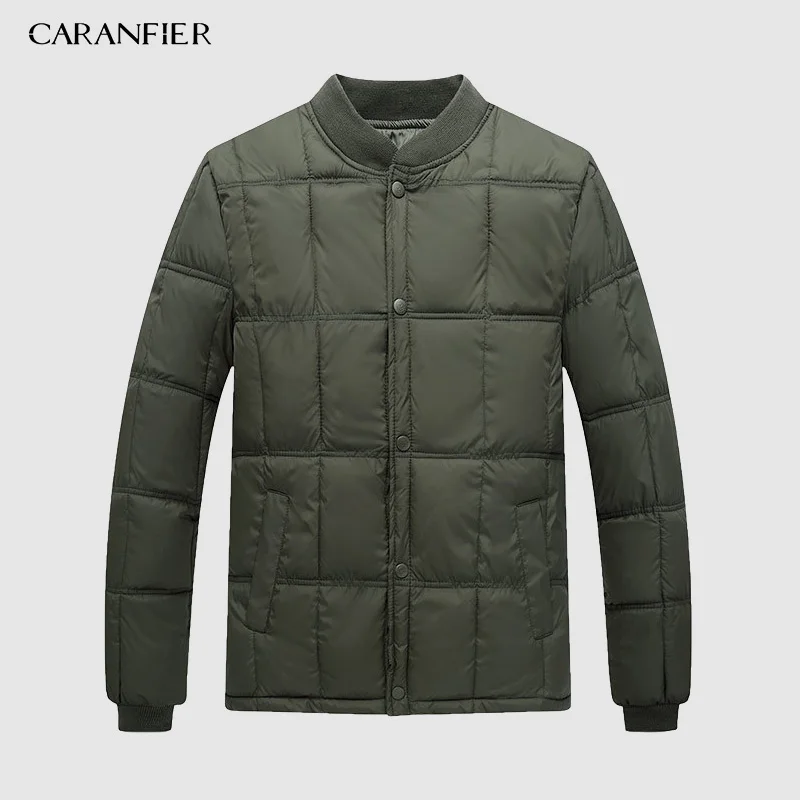 CARANFIER, 3 шт., парки, хлопковая подкладка, куртка, пальто, зимние парки, мужские повседневные парки, мужские пальто, верхняя одежда, мужская новая брендовая одежда, M-3XL - Цвет: 1Pcs Green