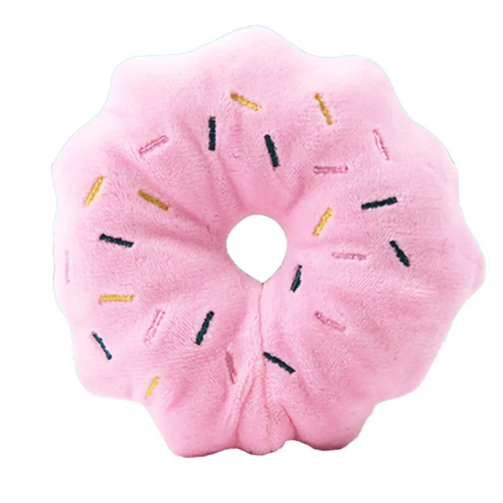 Two Colors Optional Pink Brown Donut Plush Vocal Bb Pet Dog Cat Toy Pet Toy Sound 2