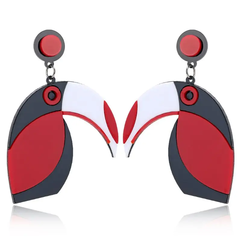 

Acrylic Large Parrot Bird Drop Earrings Pendant Statement Women Fashion Jewelry