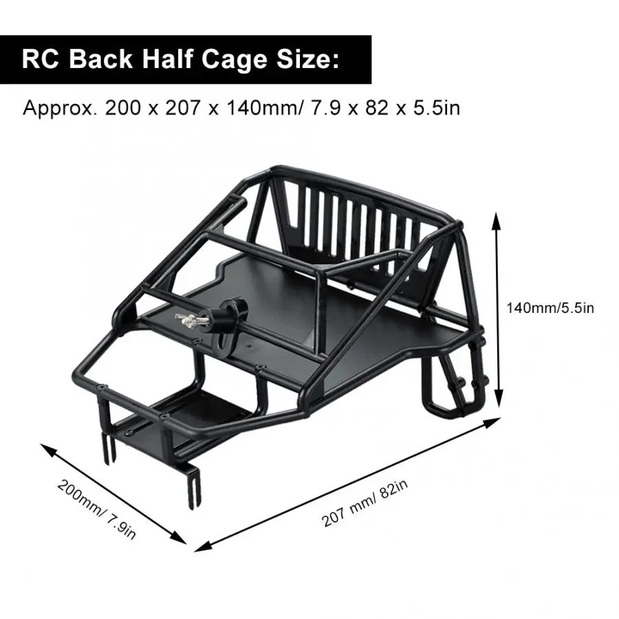 Прочный RC автомобиль кузова кабины и задняя половина клетка подходит для TRX4 SCX10 90046 313/324 мм Колесная база 1/10 RC Гусеничный автомобиль аксессуары