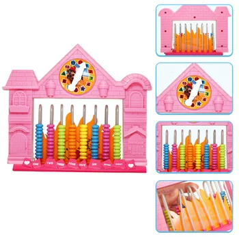 

Plastic Abacus Arithmetic Kids Maths Calculating Tools Chinese Abacus Toys House Shape with Clock Educational Toy Dropshipping