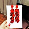 Exaggerated Acrylic Petal Flower Tassel Long Earrings For Women Beach Holiday Jewelry Red Yellow Blue Colors ► Photo 2/6