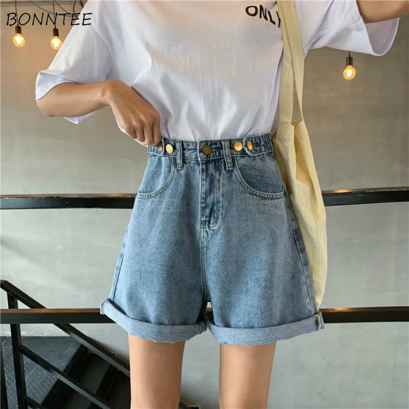 

Shorts Women Single Button Trendy Elegant All-match High-quality Korean Style Leisure Daily Womens Female Lovely Simple 2019 New