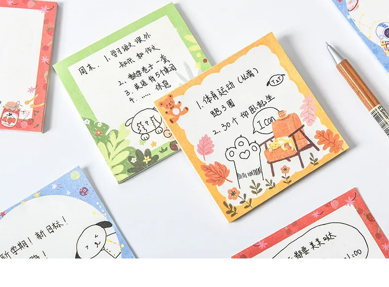 Kawaii, для девочек, блокноты, милый мультфильм, стикеры для заметок, для письма, для детей, сделай сам, канцелярские принадлежности, школьные, офисные принадлежности
