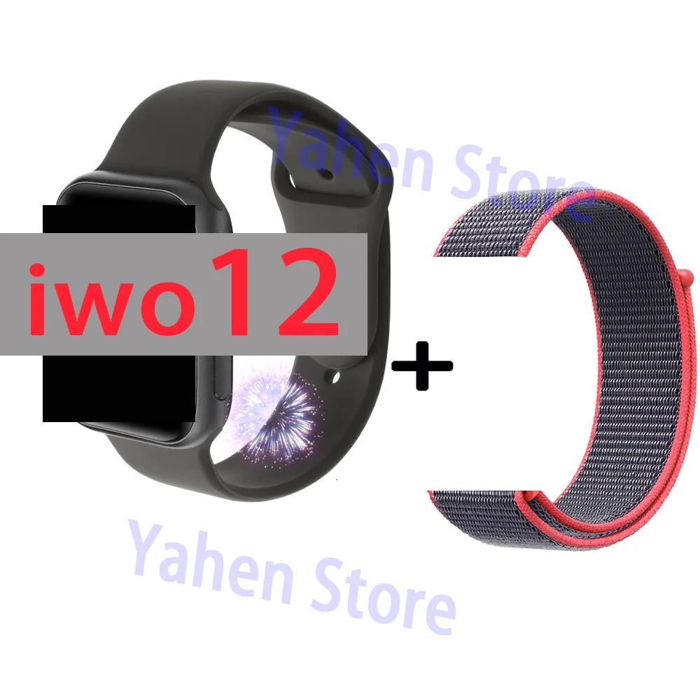 B-Nylon bright pink IWO 12 умные часы серии 5 40 мм 44 мм Bluetooth ЭКГ для Apple IOS Android телефон сердечного ритма smartwatch PK IWO 11 Pro 8 Plus 10 13 - Цвет: B-Nylon bright pink