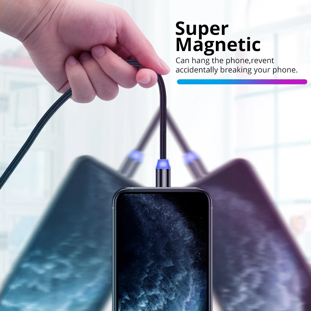 FONKEN USB magnético Cable de tipo C cargador de carga rápida Cable imán para Umidigi F2 de carga de Cable Micro usb para Xiaomi Redmi S9 ► Foto 3/6