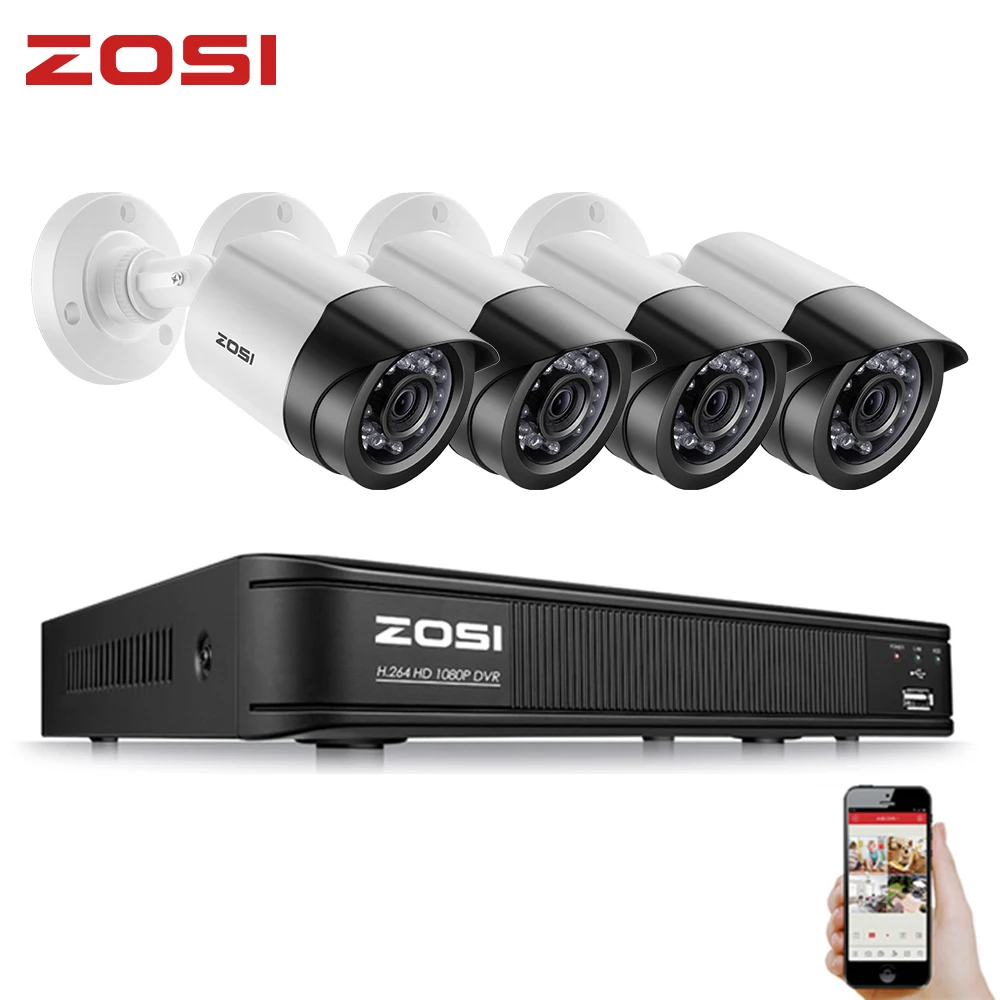  ZOSI HD 2MP Video Surveillance CCTV System 8CH Full HD 1080P HD TVI AHD DVR Kit 1080P Outdoor Secur - 32785763019