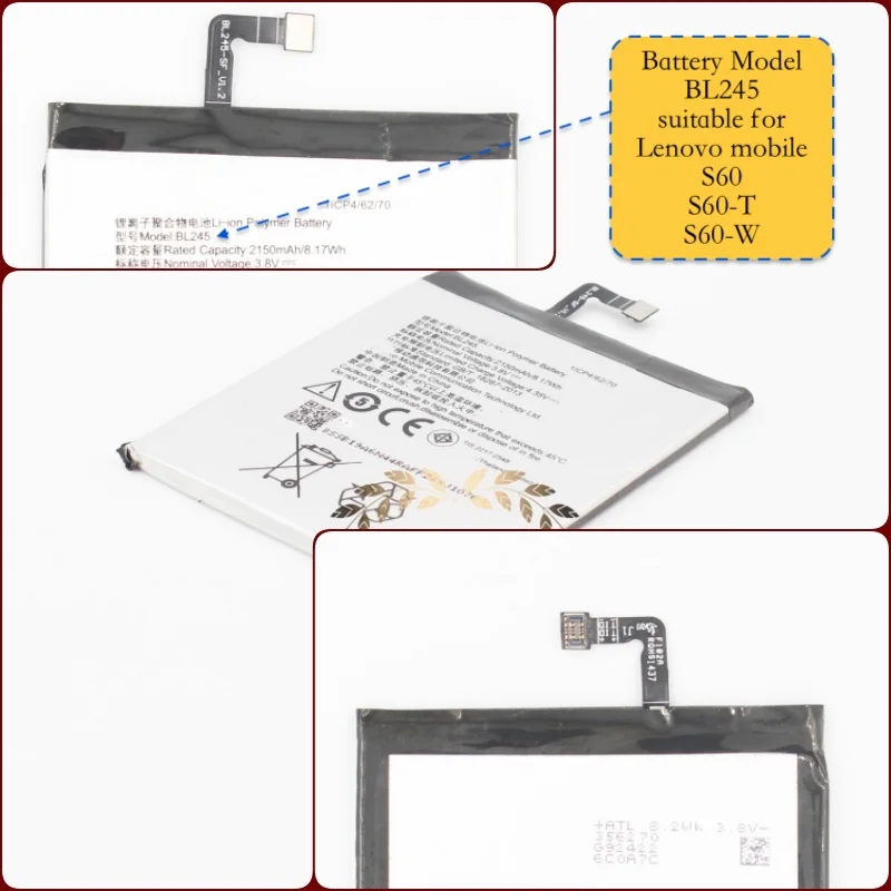 Аккумулятор подходит для lenovo-mobile S60/S60-T/S60-W с аккумулятором модель BL245