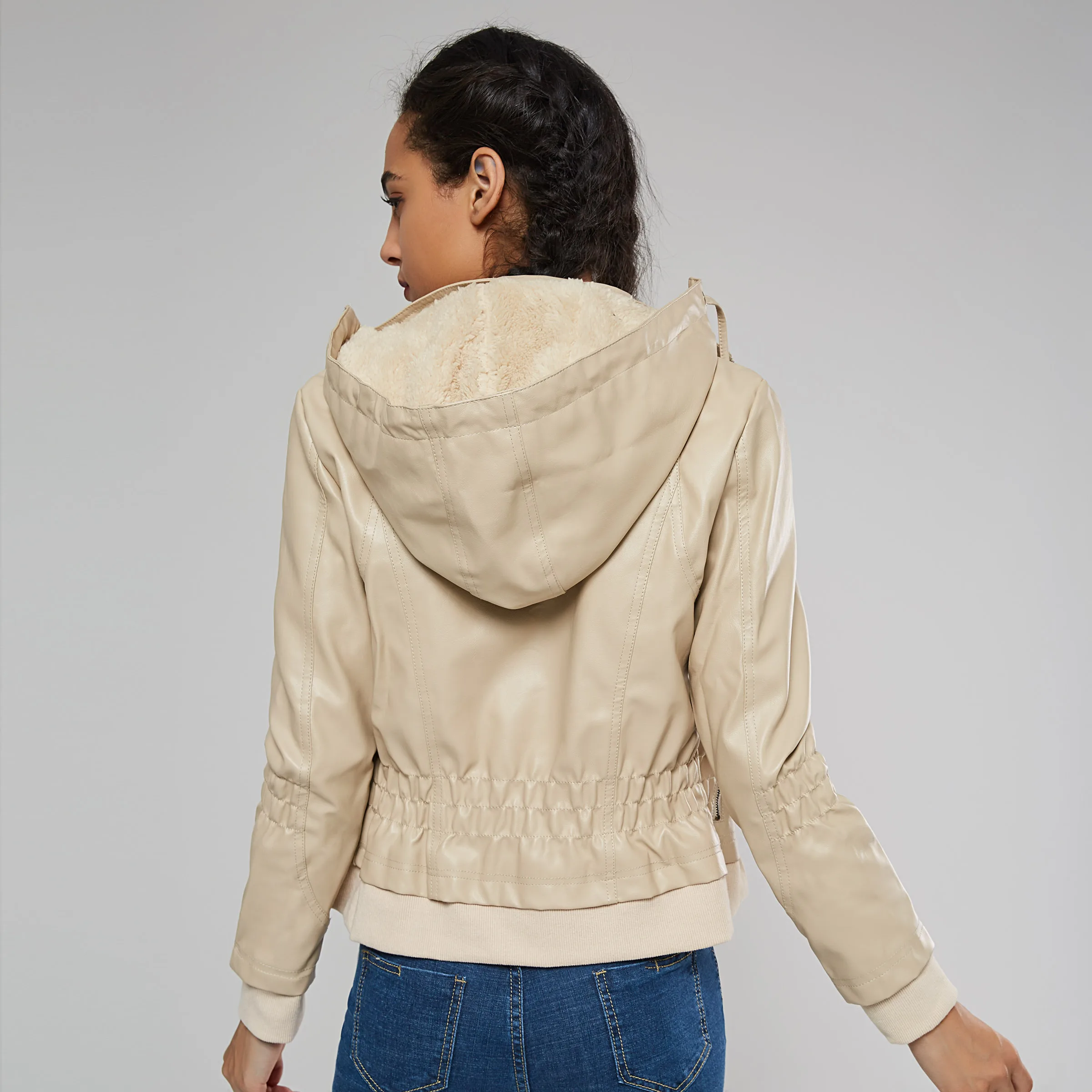 remarkable Women coats jacket winter slim cool OvercoatThick fur England outwear zipper button spliced hooded