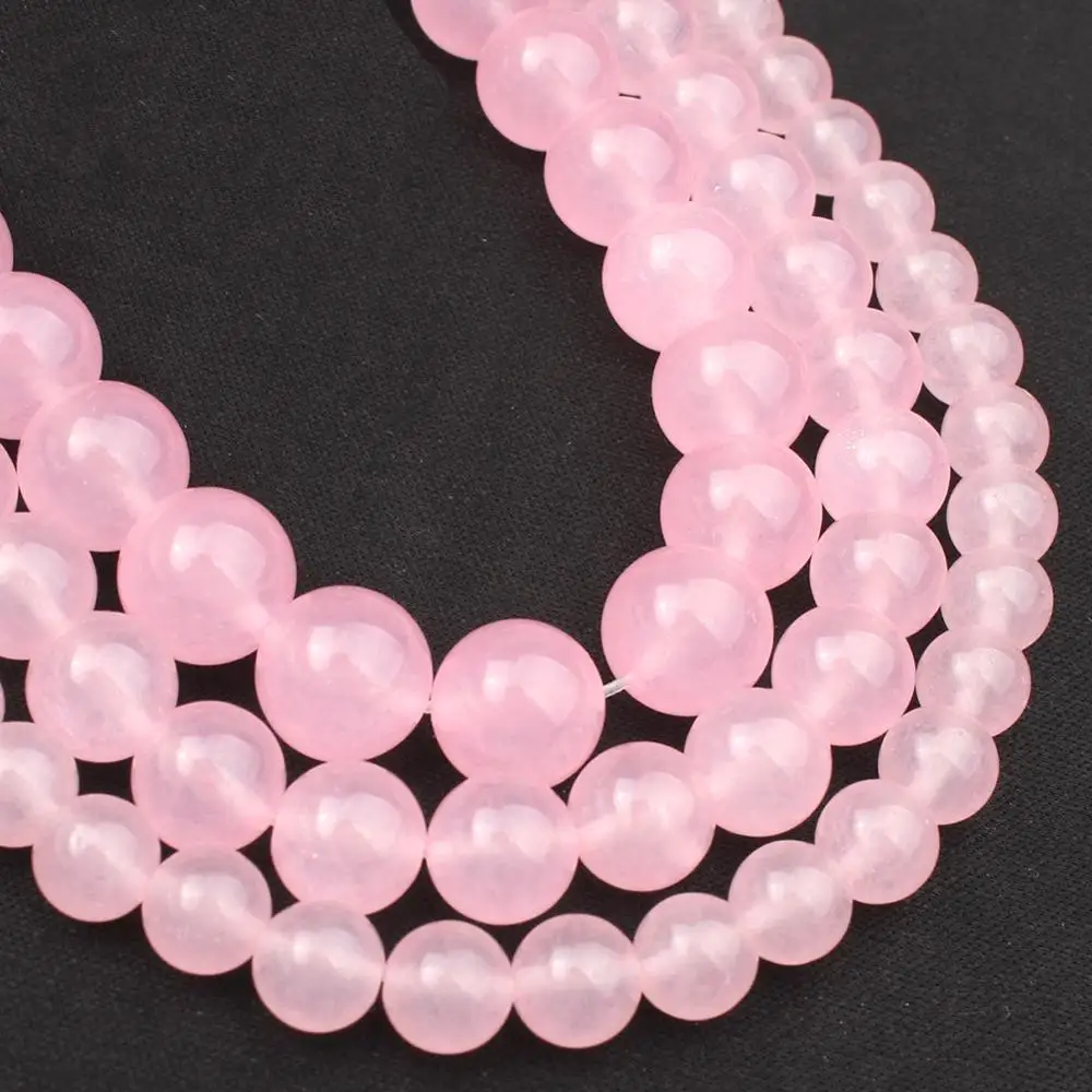 pink jade Амазонит гранат гематит кристалл круглые бусины натуральный камень бусины оптом Свободные разделители бусины для изготовления ювелирных изделий 4-12 мм DIY браслет - Цвет: pink jade