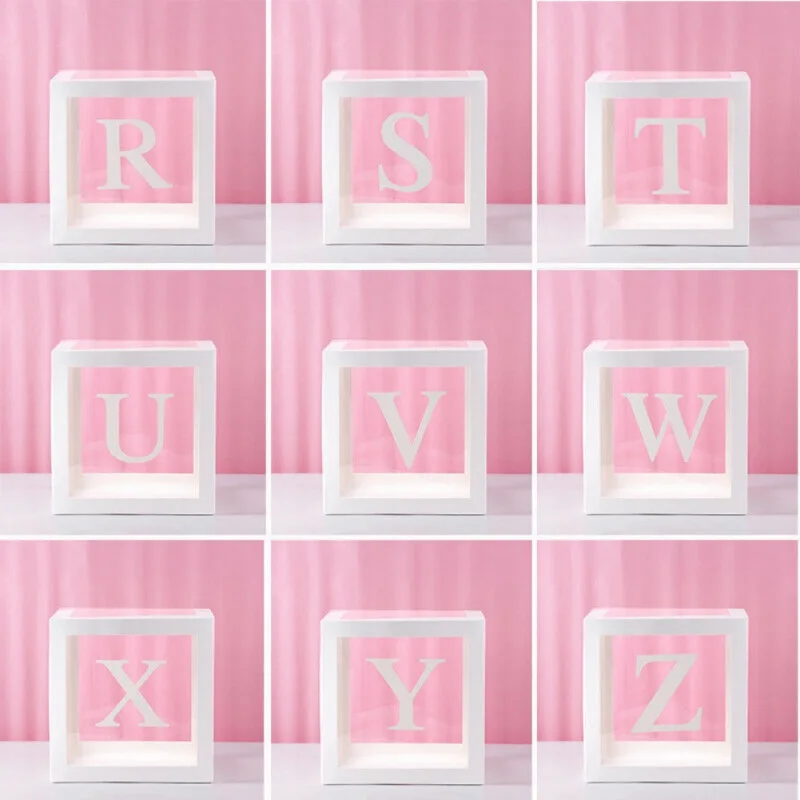 

Alphabet Transparent Packing Box DIY Transparent Latex Balloon Holder Decorative Box Wedding Birthday Party Decor