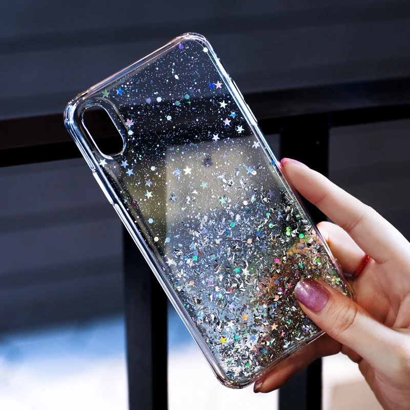 Silver Clear Блестящий силиконовый чехол для samsung Galaxy A50 A10 A20 A20S A30 A40 A60 A70 S8 S9 S10 Note 8, 9, 10, j4 Plus A6 A7 A9 чехол - Цвет: Silver Clear