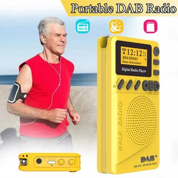 

Portable Pocket Radio Mini DAB+ Digital Radio Rechargeable Battery FM Radio LCD Display Loudspeaker Support SD Card MP3 Player