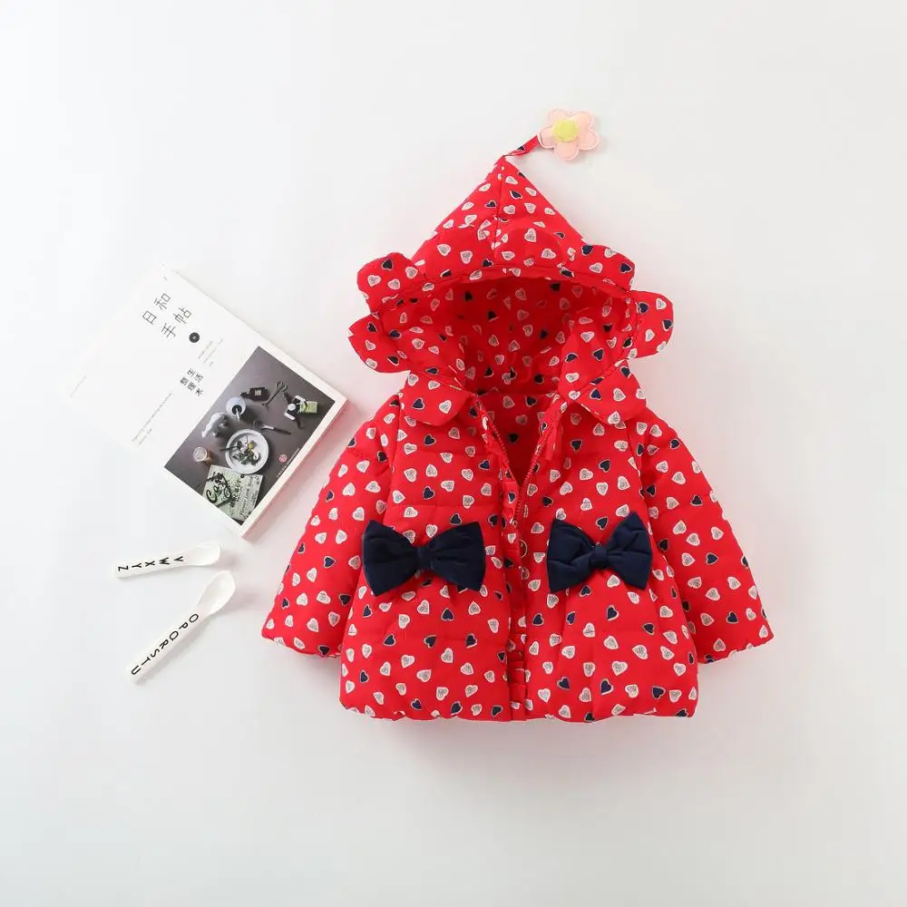 Новая куртка зимнее пальто для маленьких девочек куртка для новорожденных осенне-зимняя куртка для детей от 6 месяцев до 3 лет 9BA030 - Цвет: Красный