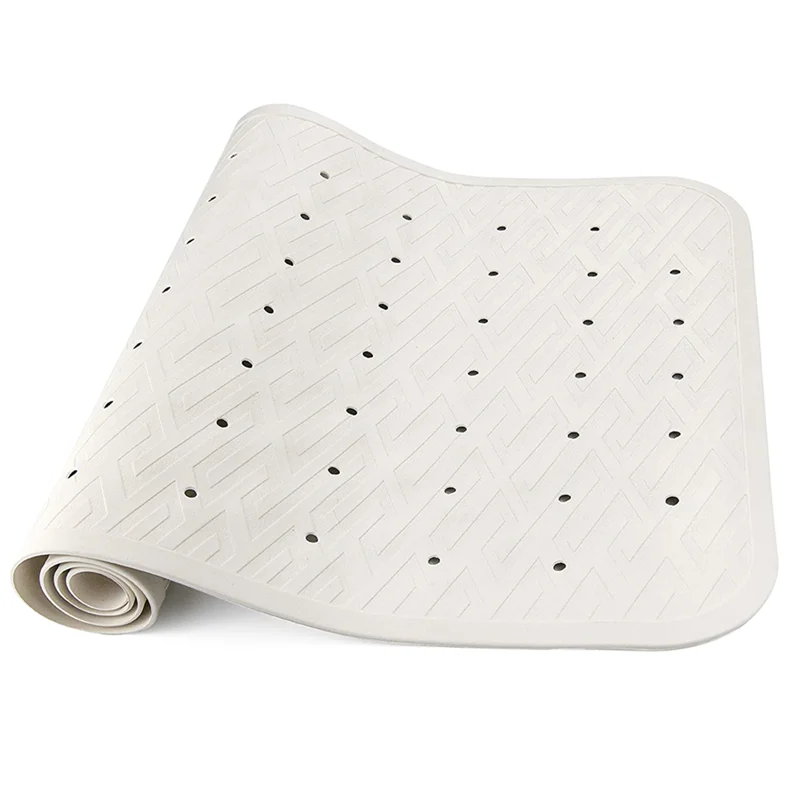 AntiSlip Rubber Bath Mat Mold & Mildew Resistant, Machine Washable