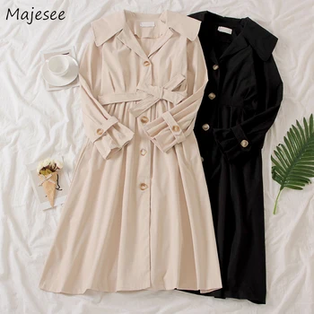 

Trench Women Spring Autumn Long Coat Windbreaker Womens Clothing Casual Elegant Ladies Korean Style All-match Daily Outwear New