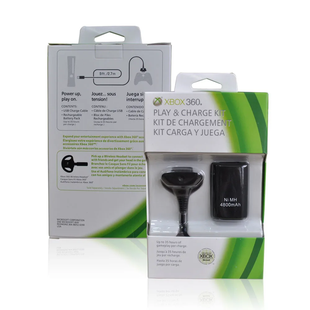 

XBox360 Battery Pack 4800 MAh Xbox 360 Wireless Handle Two-in-One Battery Charging Cable
